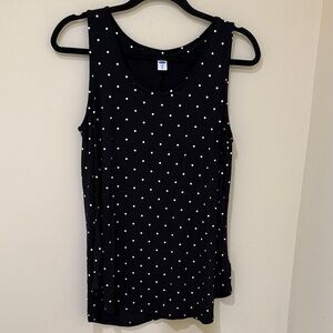 Old Navy Black and White Polka Dot women’s Tank Top size M Stretch fits M-L NWOT
